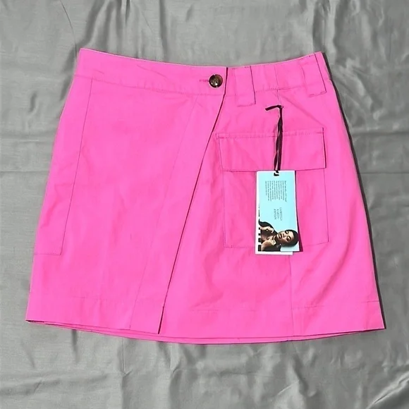 Future Collective Pink High Rise Cargo Wrap Skirt Belt Loops NO BELT (7KY3G7) - Picture 1 of 3
